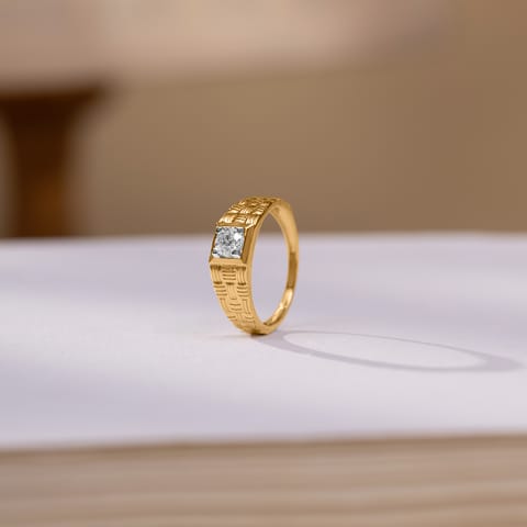 Basketweave Solitaire Ring for Men