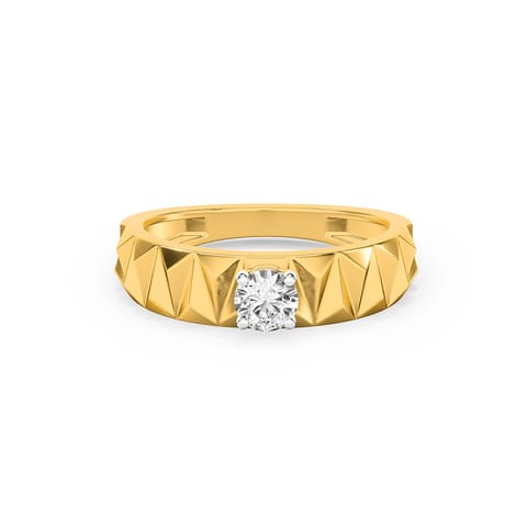 Textured Horizon Solitaire Ring for Men Textured Horizon Solitaire Ring for Men