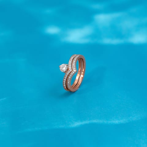 Chevron Solitaire Bridal Ring Set Chevron Solitaire Bridal Ring Set