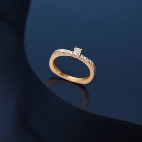 Square Spark Solitaire Ring