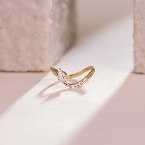 Swirling Spark Solitaire Ring