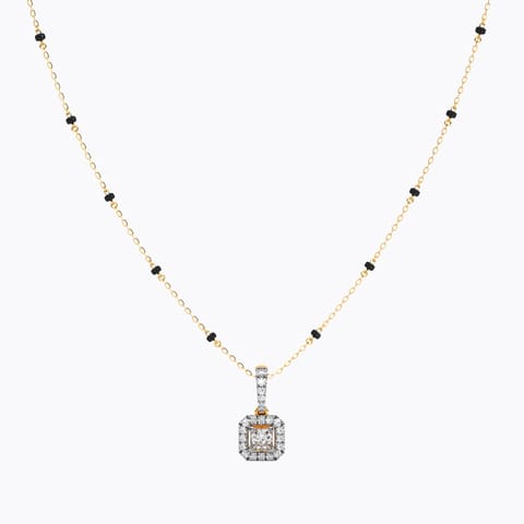 Classic Halo Solitaire Mangalsutra Classic Halo Solitaire Mangalsutra