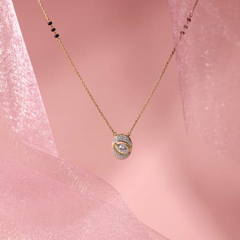 Akshi Swirl Solitaire Mangalsutra Akshi Swirl Solitaire Mangalsutra
