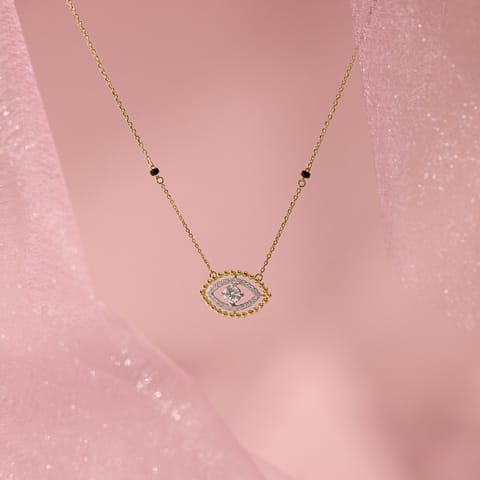 Beaded Marquee Solitaire Mangalsutra