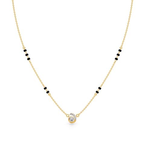 Swirly Round Solitaire Mangalsutra Swirly Round Solitaire Mangalsutra