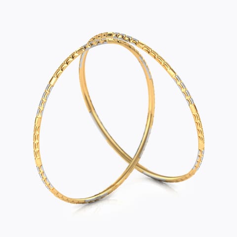 Four Tone Grooved Gold Bangle Set of 4
