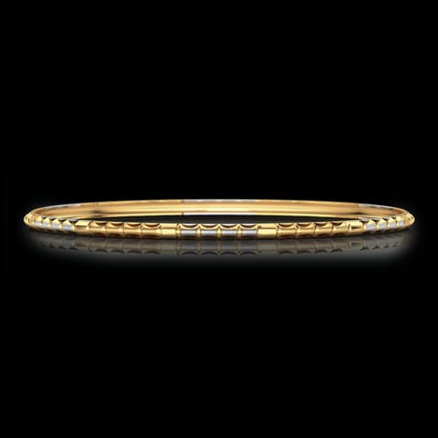Four Tone Grooved Gold Bangle Set of 4