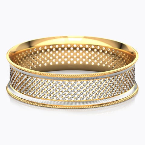Lattice Mesh Gold Bangle