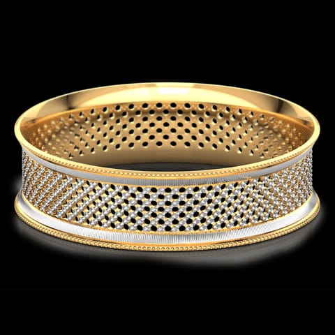 Lattice Mesh Gold Bangle