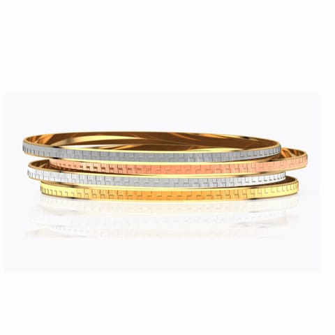 Straight Weave Gold Bangle Set of 4