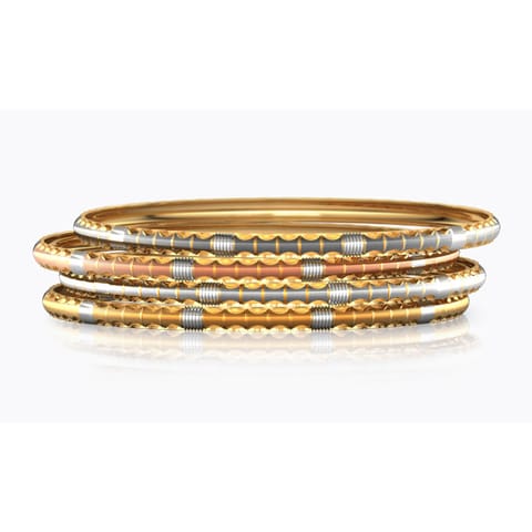 Four Tone Gold Bangle Set of 4
