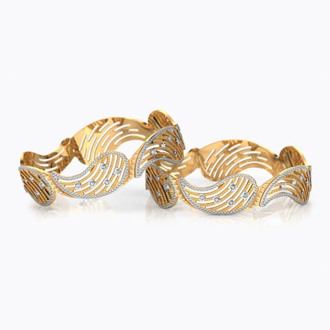 Grooved Paisley Gold Bangle