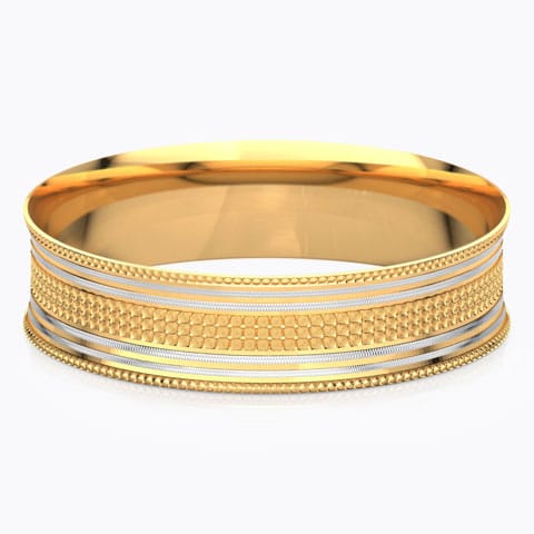 Two-Tone Linear Gold Bangle