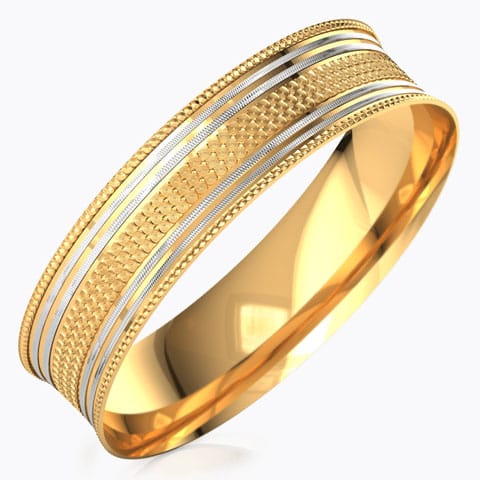 Two-Tone Linear Gold Bangle