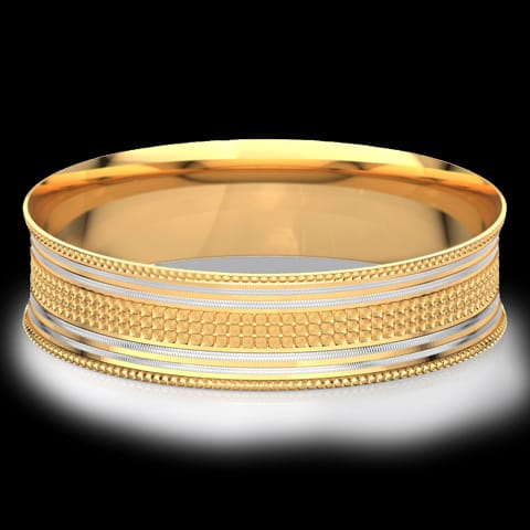 Two-Tone Linear Gold Bangle