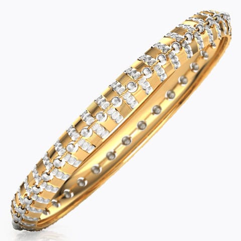 Cutout and Bead Gold Bangle