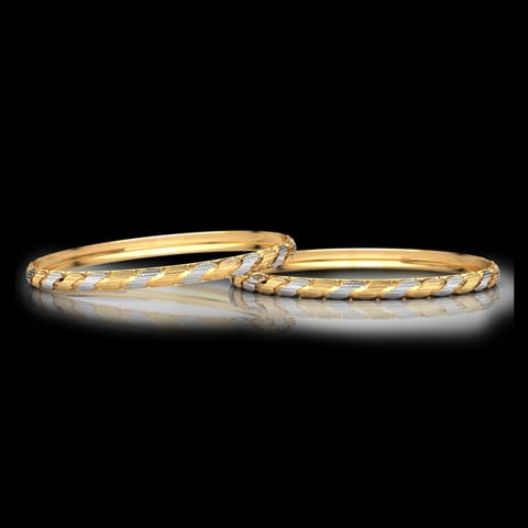 Curvy Deco Gold Bangle Set of 2