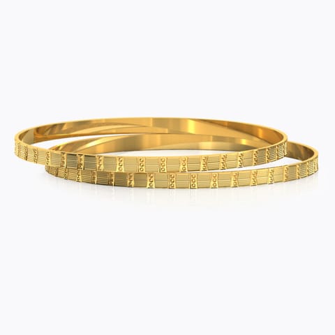 Textured Gold Bangle Set of 2
