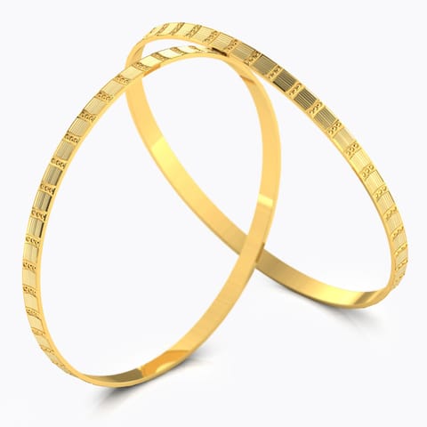 Textured Gold Bangle Set of 2