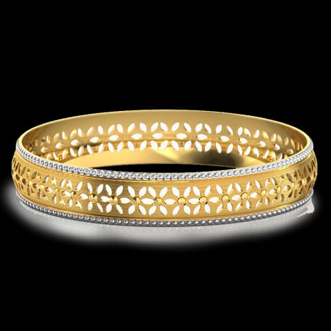 Petals Cutout Gold Bangle