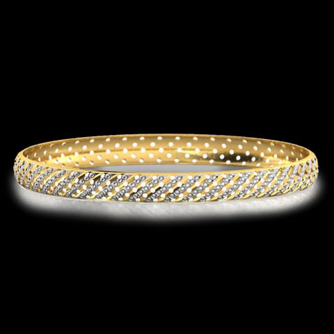 Edgy Lattice Gold Bangle
