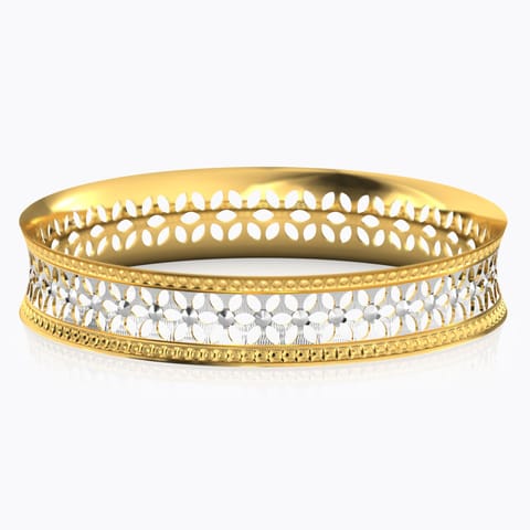 Floret Cutout Gold Bangle