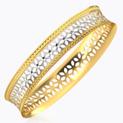 Floret Cutout Gold Bangle