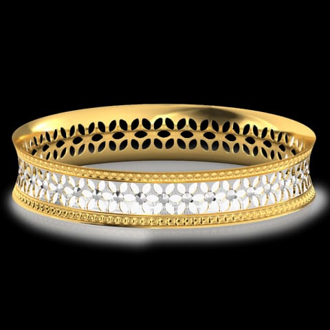 Floret Cutout Gold Bangle
