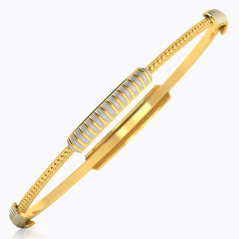 Linear Groove Gold Bangle