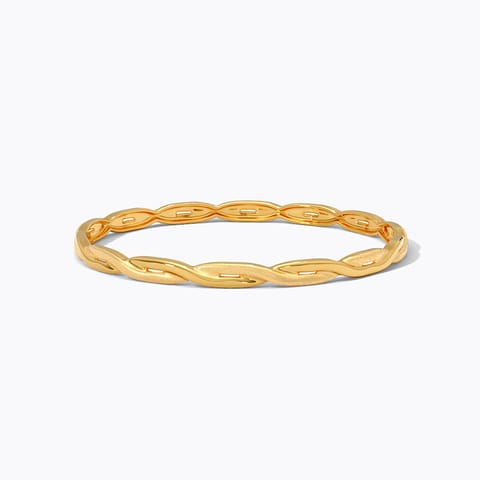 Sleek Twist Gold Bangle
