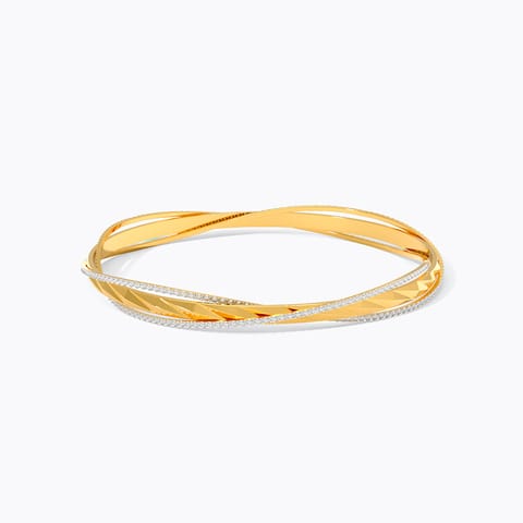 Subtle Twist Gold Bangle
