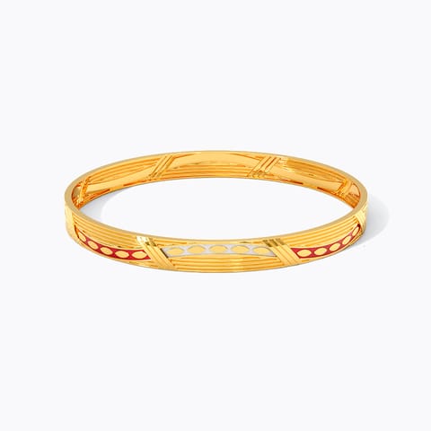 Red & White Trail Gold Bangle