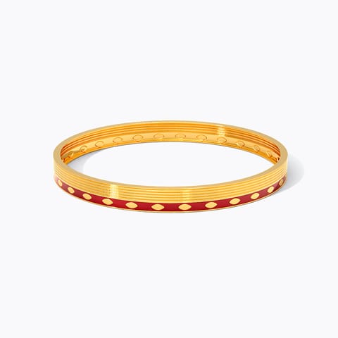 Garnet Trace Gold Bangle