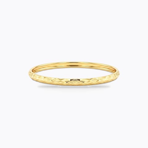 Engraved Crest Gold Mens Kada