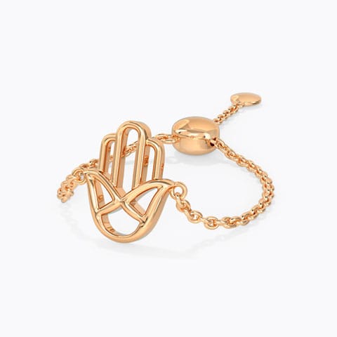 Hamsa Gold Flexi Ring