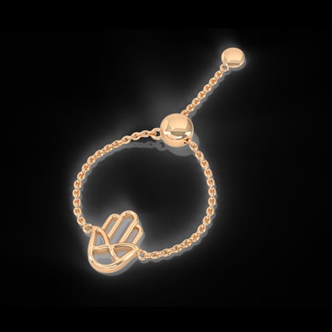 Hamsa Gold Flexi Ring