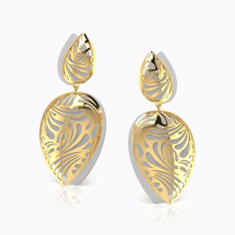 Kim Layered Leafy Drop Earrings