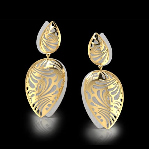 Kim Layered Leafy Drop Earrings