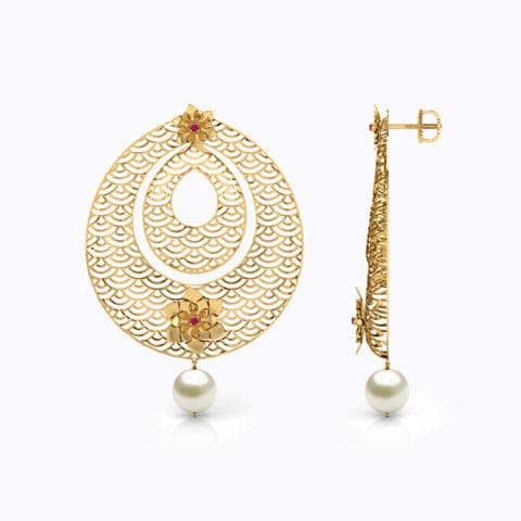 Pansy Blossom Pearl Chand Bali