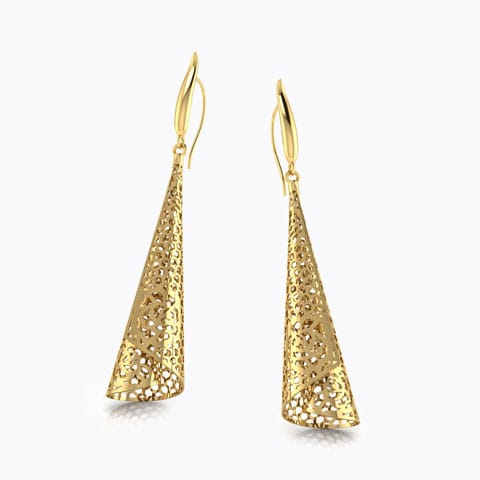 Peach Ruffle Drop Earrings