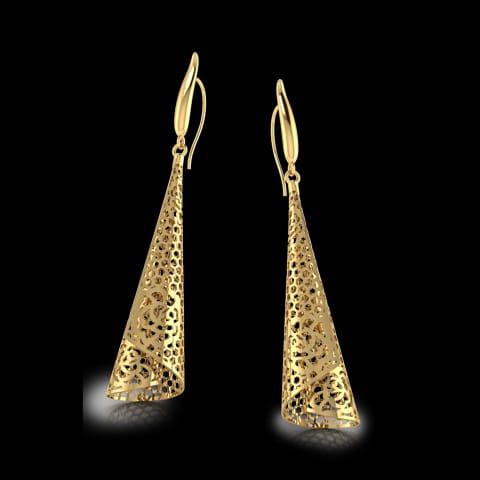 Peach Ruffle Drop Earrings