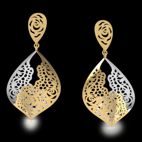 Crimson Lace Edge Drop Earrings Crimson Lace Edge Drop Earrings