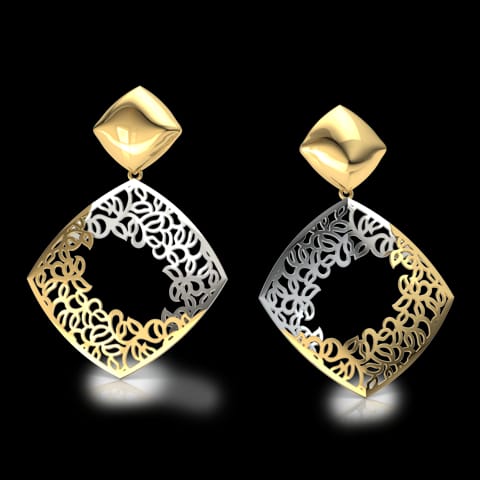 Lucy Lace Drop Gold Earrings