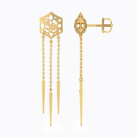 Abbey Cutout Gold Drop Earrings