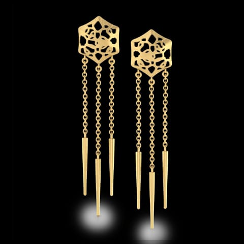 Abbey Cutout Gold Drop Earrings