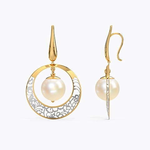 Jemma Cutout Pearl Drop Earrings