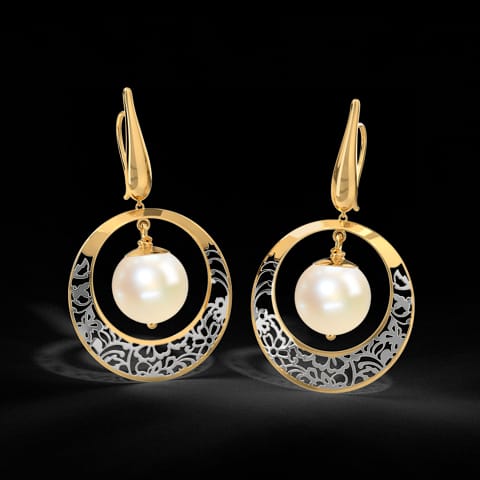 Jemma Cutout Pearl Drop Earrings