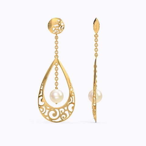 Jayme Cutout Pearl Drop Earrings