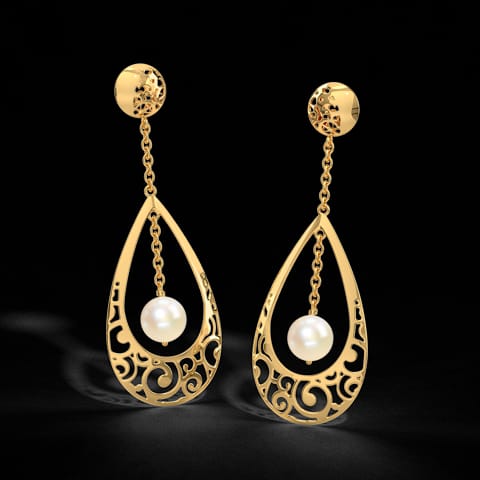 Jayme Cutout Pearl Drop Earrings