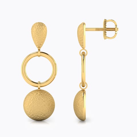 Connie Hammered Gold Drop Earrings